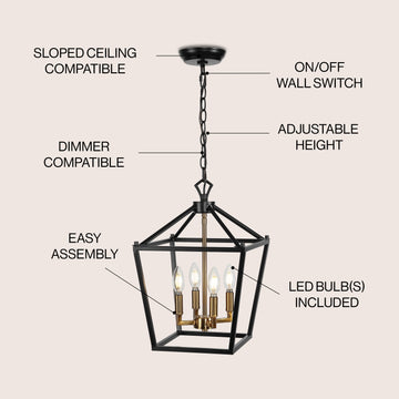 Pagoda Lantern Metal LED Pendant